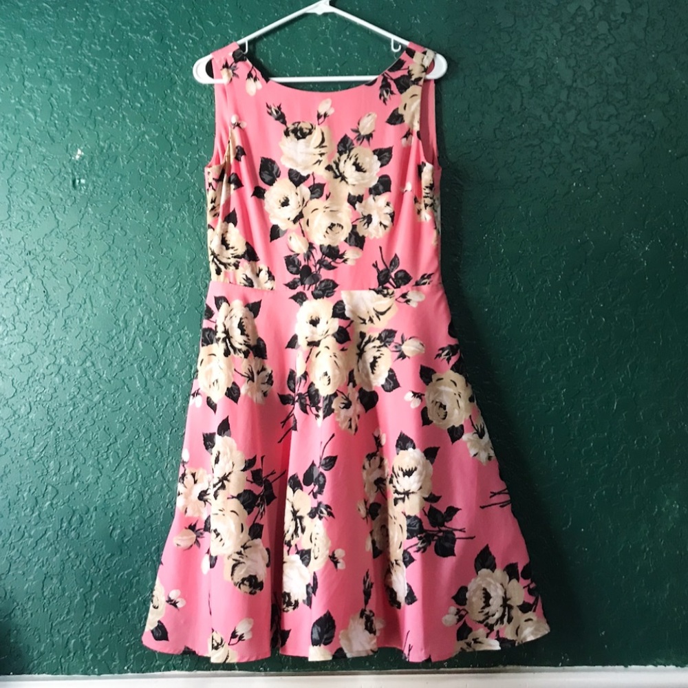 Betsey Johnson Pink A-Line Flare Floral Dress